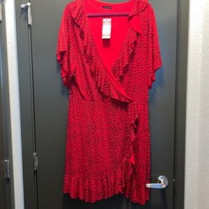 Boo-boo size 24 red plus size ruffle tea dress